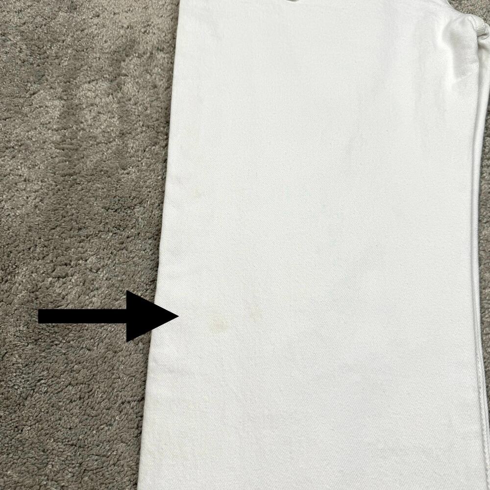 Frame Le Jane Crop Distressed Straight-Leg Jean 27 White Rumpled Blanc Destruct - Picture 14 of 15